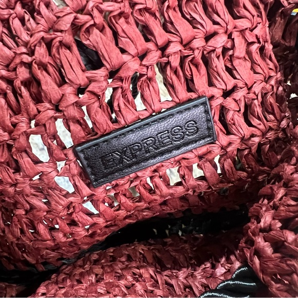 Express Woven Paper Straw Drawstring Three Toned Crossbody Bag - Picture 8 of 16